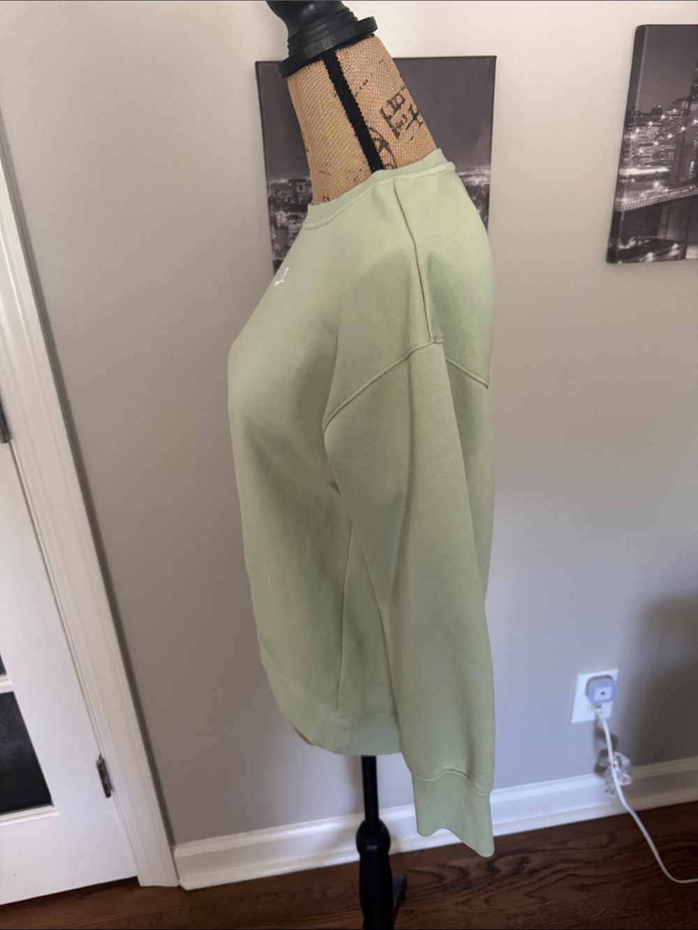 Nike Light Sage Green Sweatshirt with White Swoosh - Picture 3 of 6